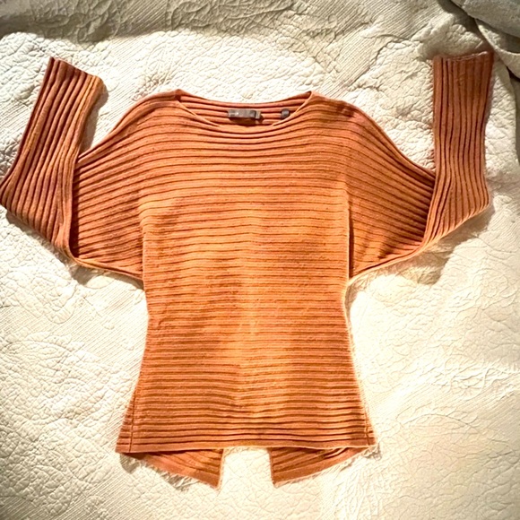 Vince Sweater Open Tie Back Wool/ Cashmere Blend Warm Peach Small Excellent Con - Picture 1 of 8